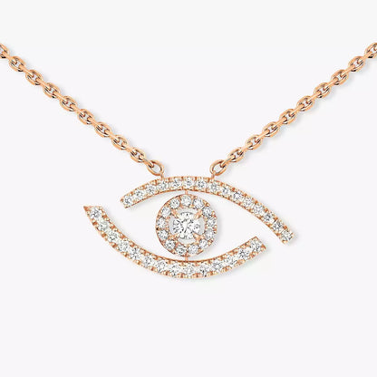[Zalyn]PAVÉ DIAMOND LUCKY EYE NECKLACE