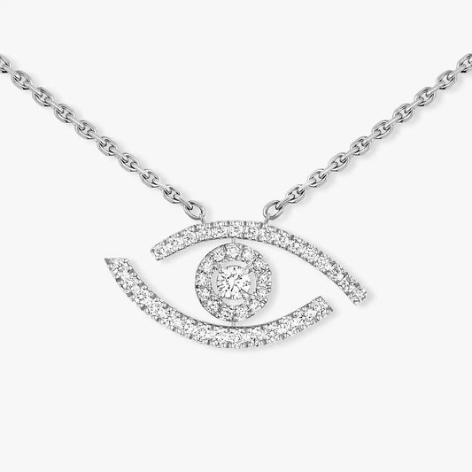 [Zalyn]PAVÉ DIAMOND LUCKY EYE NECKLACE