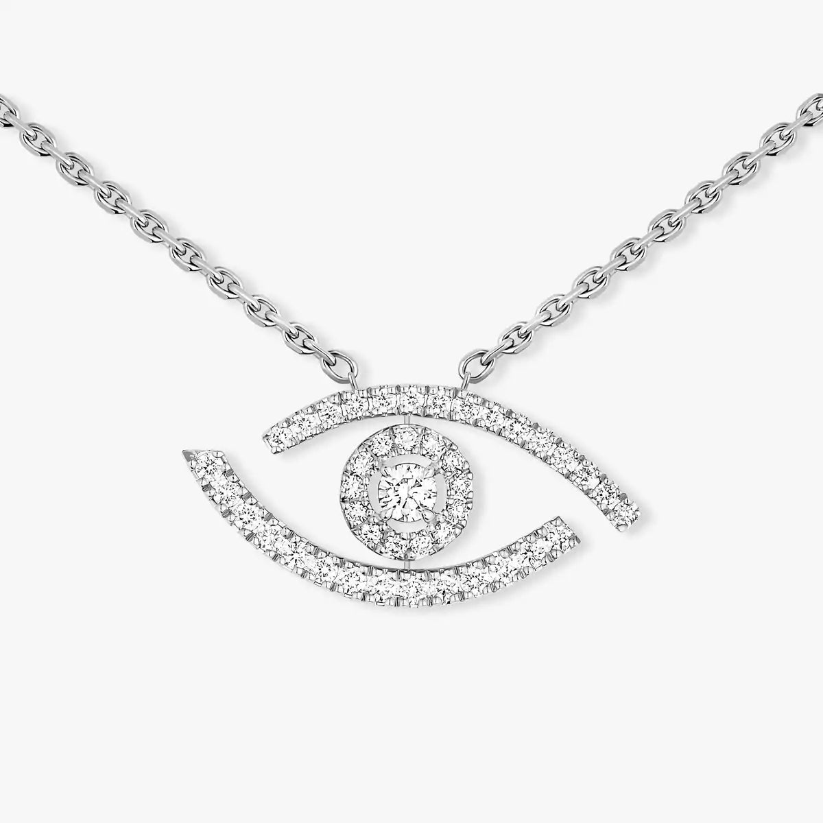 [Zalyn Jewelry]Pave_ Diamond Necklace Lucky Eye