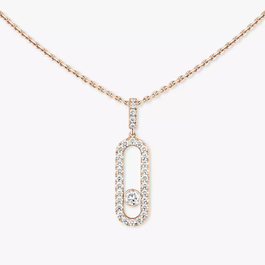 [Zalyn]MOVE UNO FULL PAVÉ DIAMOND NECKLACE