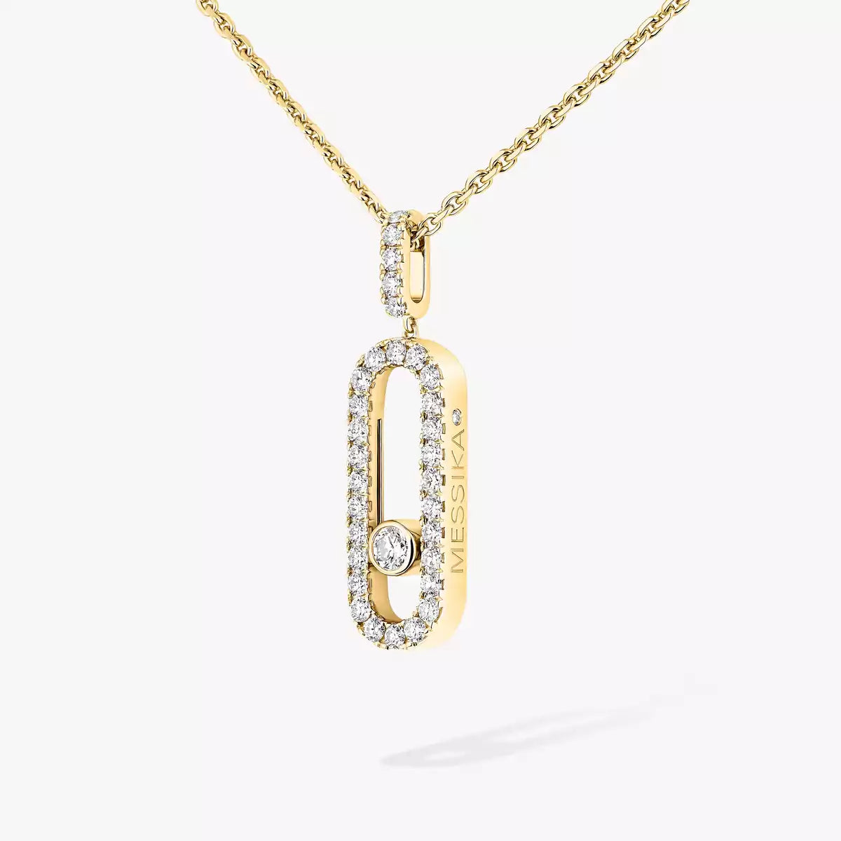[Zalyn]MOVE UNO FULL PAVÉ DIAMOND NECKLACE