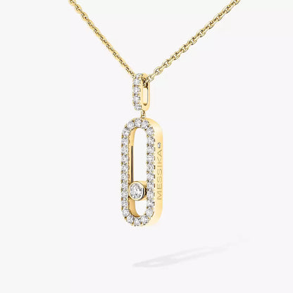 [Zalyn]MOVE UNO FULL PAVÉ DIAMOND NECKLACE