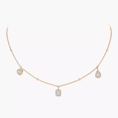 [Zalyn Jewelry]My Twin Diamond Necklace in Silver