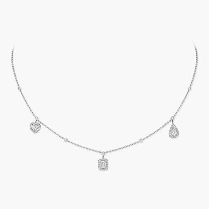 [Zalyn Jewelry]My Twin Diamond Necklace in Silver