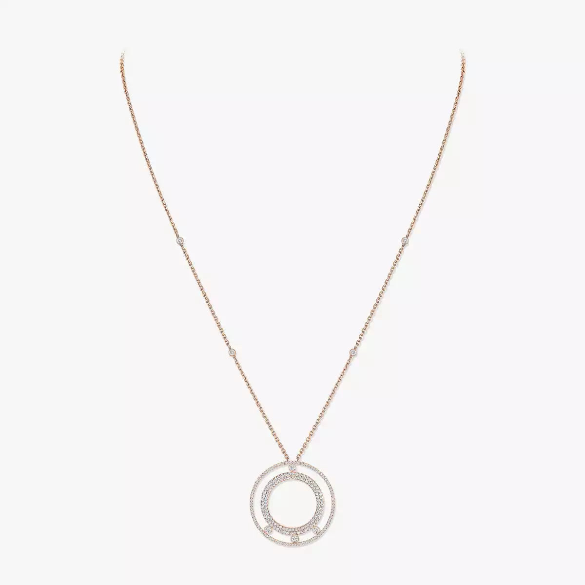 [Zalyn]MOVE ROMANE LONG PAVÉ DIAMOND NECKLACE