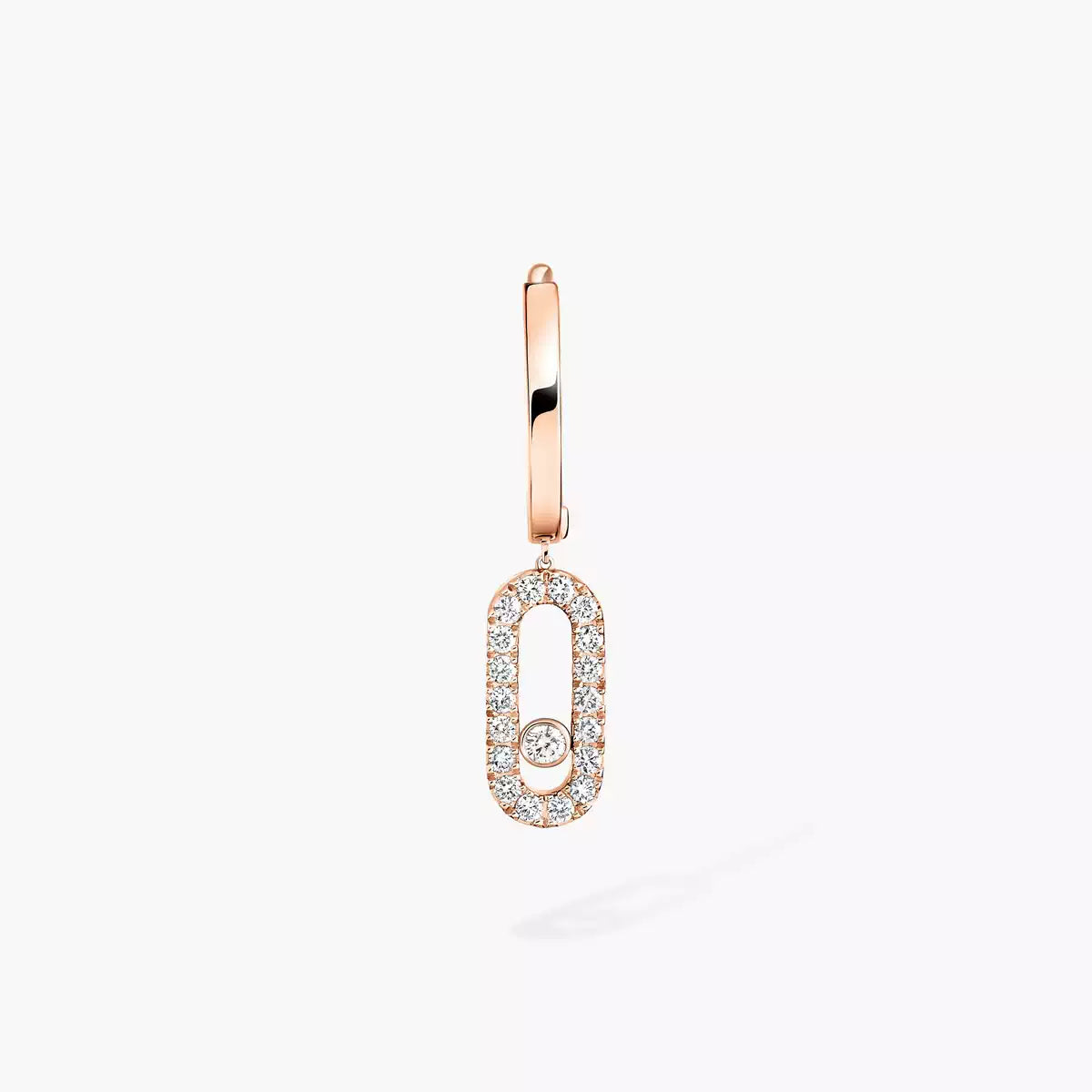 [Zalyn]MOVE UNO SINGLE DIAMOND HOOP EARRINGS