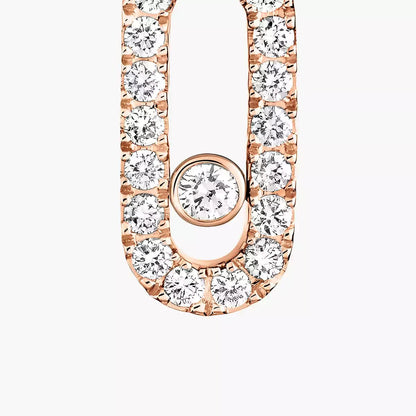 [Zalyn]MOVE UNO SINGLE DIAMOND HOOP EARRINGS