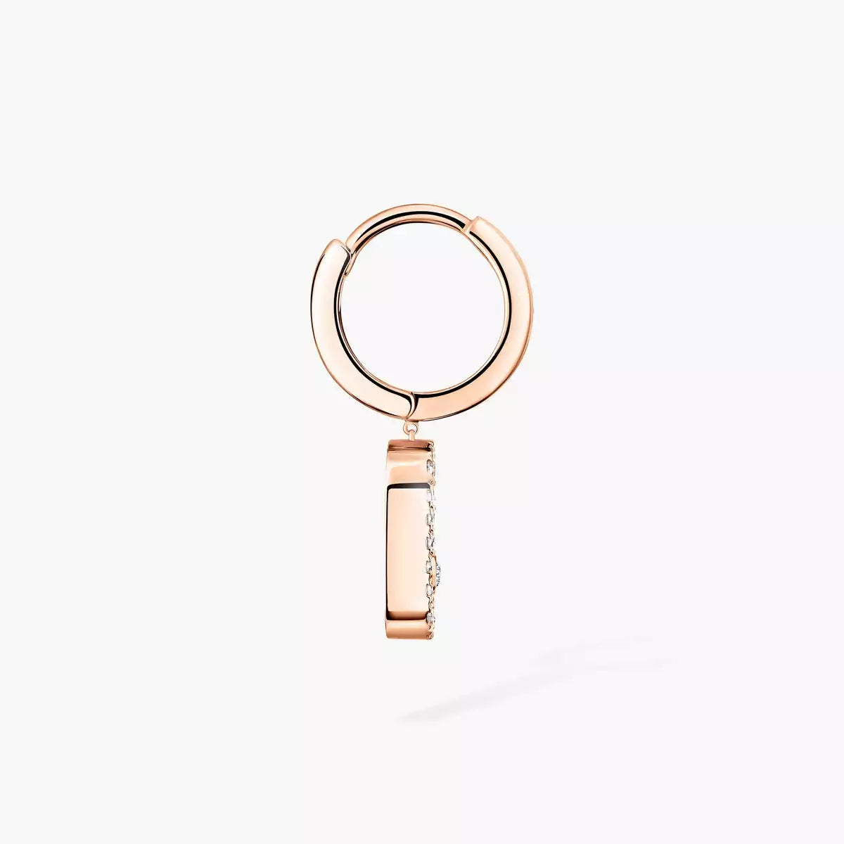 [Zalyn]MOVE UNO SINGLE DIAMOND HOOP EARRINGS