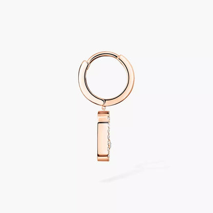 [Zalyn]MOVE UNO SINGLE DIAMOND HOOP EARRINGS