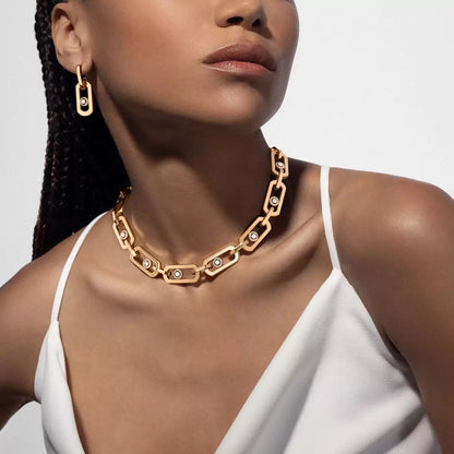 [Zalyn Jewelry]So Move XL Diamond Pendant Earrings