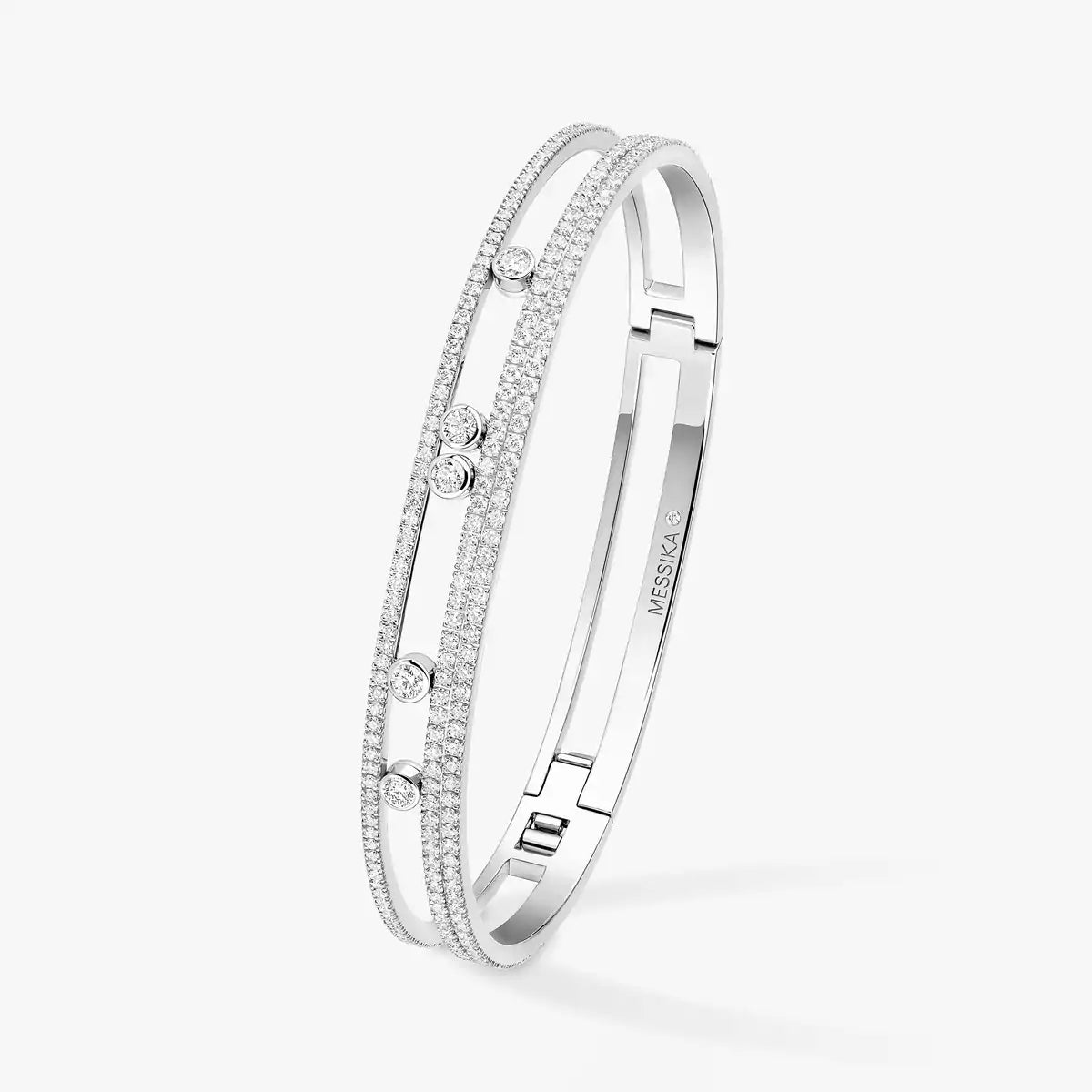 [Zalyn]MOVE ROMANE PAVÉ DIAMOND BANGLE BRACELET