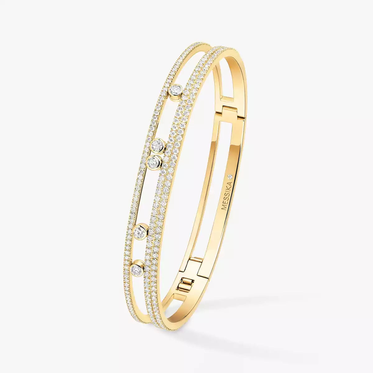 [Zalyn]MOVE ROMANE PAVÉ DIAMOND BANGLE BRACELET