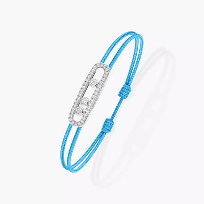 [Zalyn Jewelry]Messika Care(s) pink cord pav¨¦ bracelet