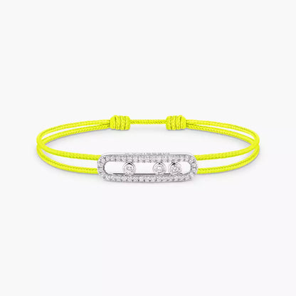 [Zalyn Jewelry]Messika Care(s) pink cord pav¨¦ bracelet