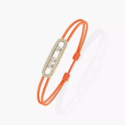 [Zalyn Jewelry]Messika Care(s) pink cord pav¨¦ bracelet
