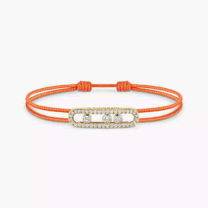 [Zalyn Jewelry]Messika Care(s) pink cord pav¨¦ bracelet