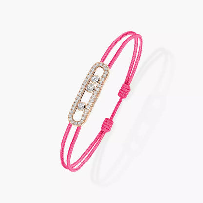 [Zalyn Jewelry]Messika Care(s) pink cord pav¨¦ bracelet