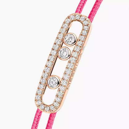 [Zalyn Jewelry]Messika Care(s) pink cord pav¨¦ bracelet