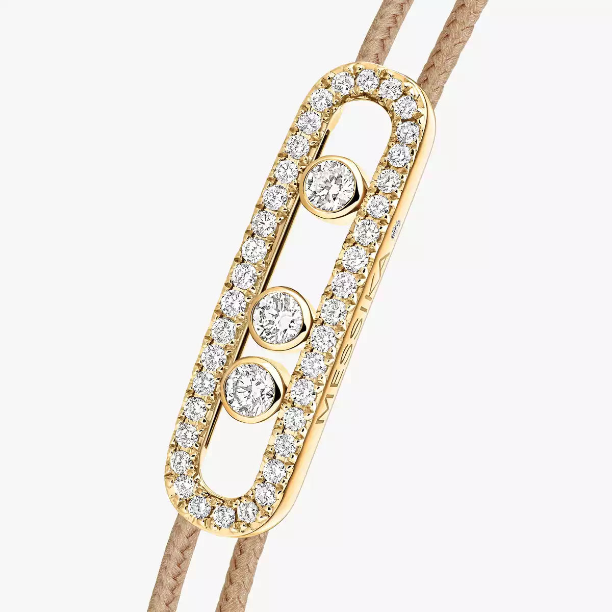 [Zalyn Jewelry]Messika Care(s) pink cord pav¨¦ bracelet