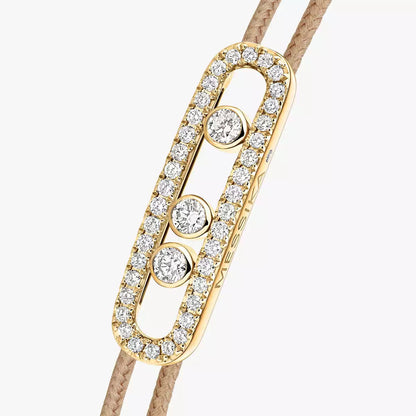 [Zalyn Jewelry]Messika Care(s) pink cord pav¨¦ bracelet