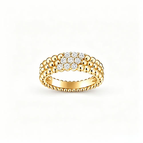 [Zalyn Jewelry] THREE-ROW DIAMOND RING