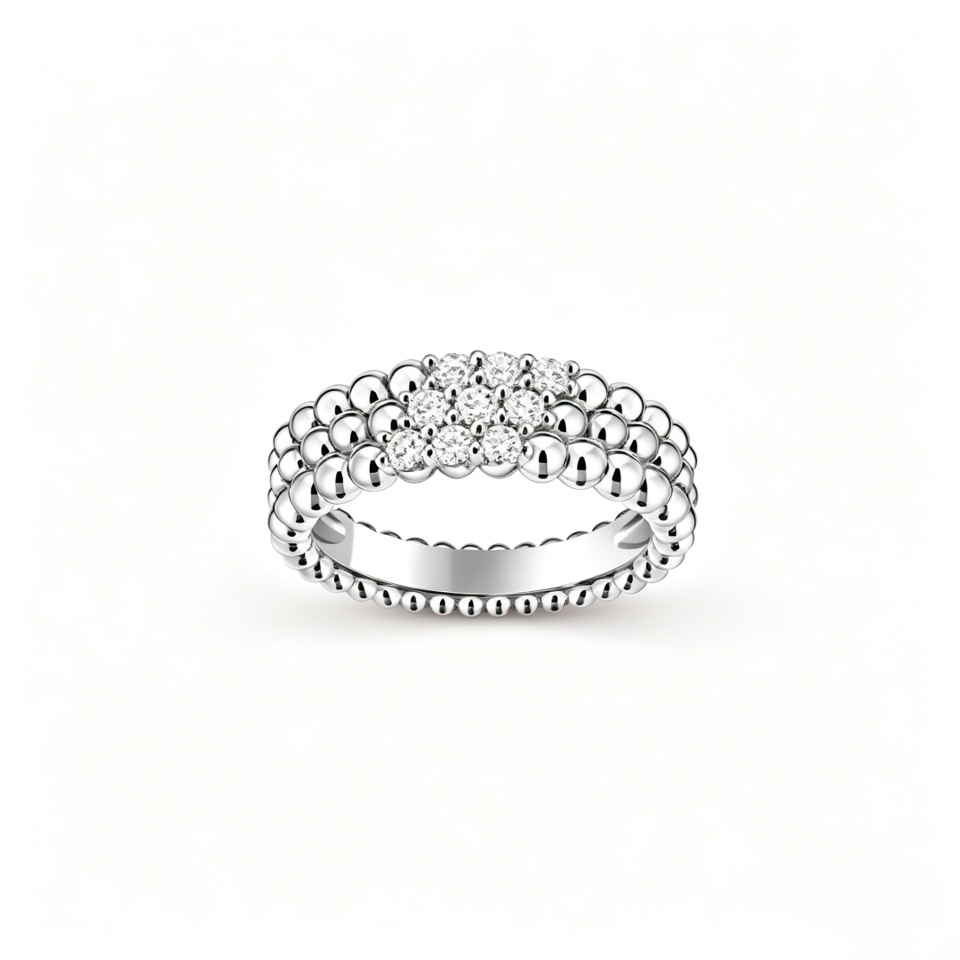 [Zalyn Jewelry] THREE-ROW DIAMOND RING