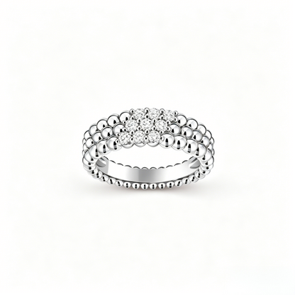 [Zalyn Jewelry] THREE-ROW DIAMOND RING