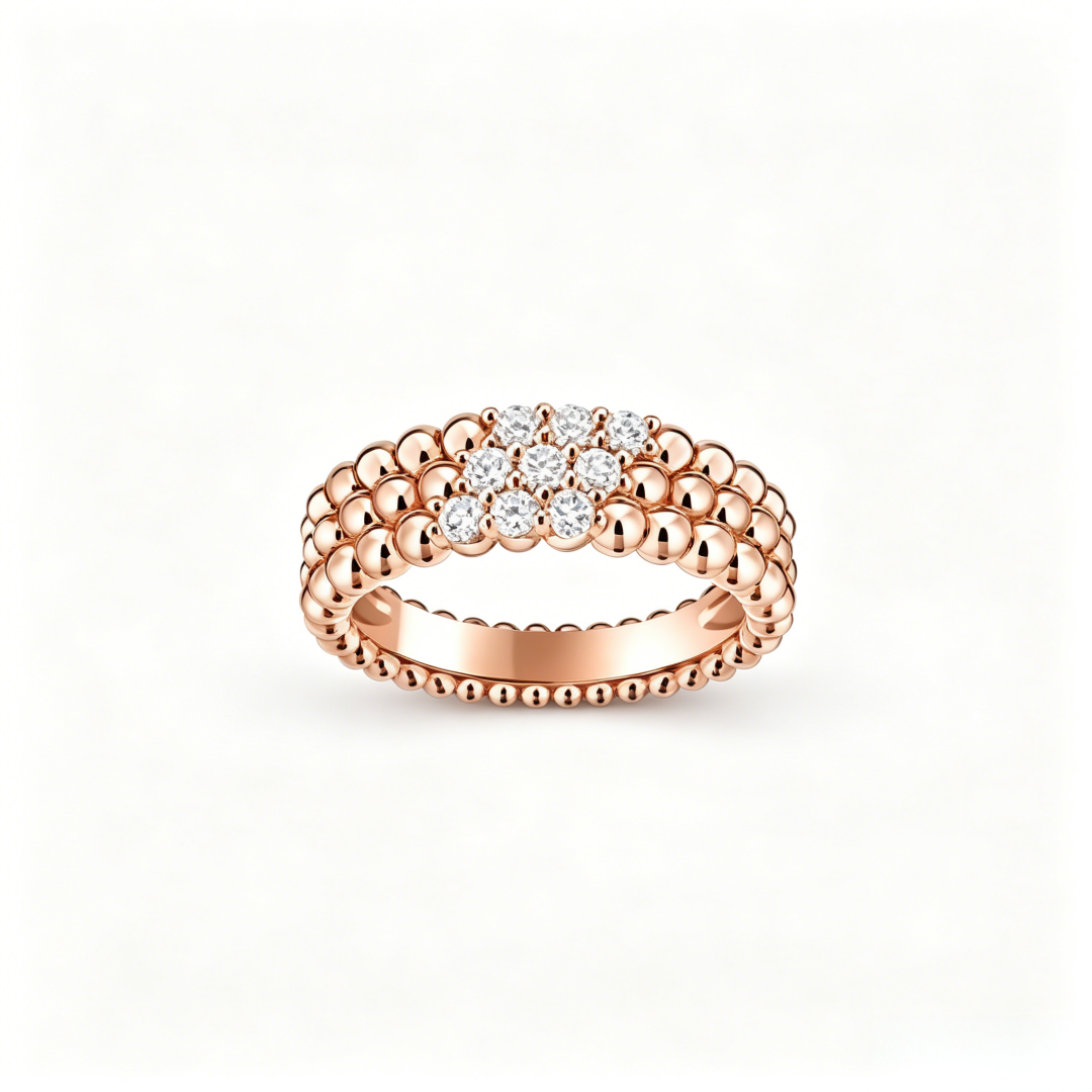 [Zalyn Jewelry] THREE-ROW DIAMOND RING