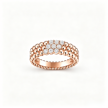 [Zalyn Jewelry] THREE-ROW DIAMOND RING