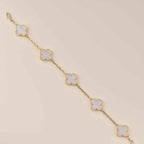 [Zalyn Jewelry ]CLOVER WHITE PEARL MOP 5 MOTIF BRACELET COLLECTION