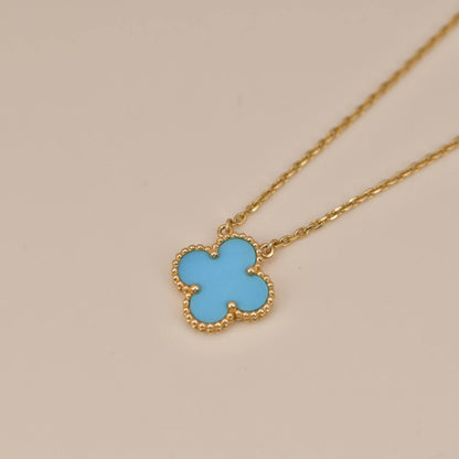 [Zalyn Jewelry ]CLOVER 15MM VINTAGE TURQUOISE NECKLACE