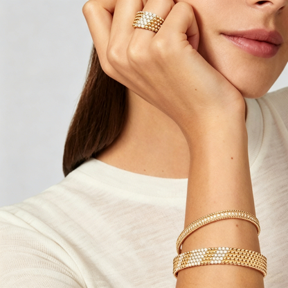 [Zalyn Jewelry]  FIVE-ROW DIAMOND BRACELET