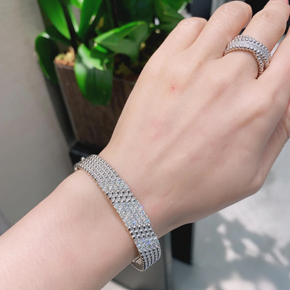 [Zalyn Jewelry]  FIVE-ROW DIAMOND BRACELET