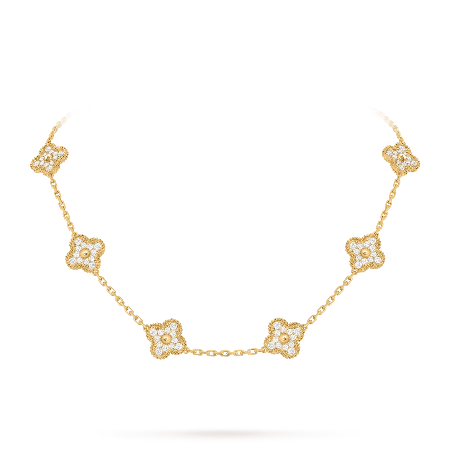 [Zalyn]CLASSIC LUCKY 10-MOTIF CLOVER NECKLACE GOLD COLLECTION