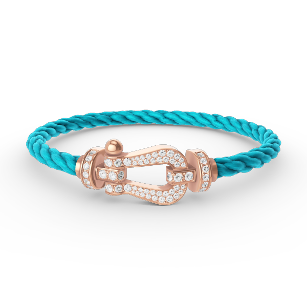 [Zalyn]FORCE LARGE HORSESHOE FULL DIAMOND BRACELET - ROSE GOLD