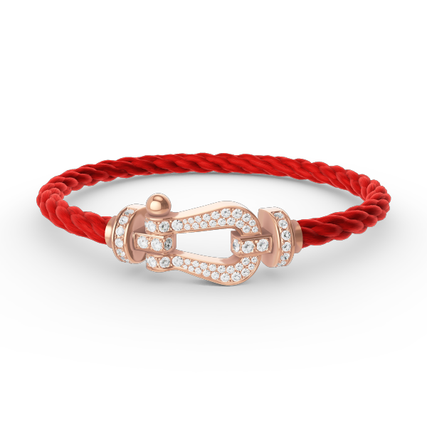 [Zalyn]FORCE LARGE HORSESHOE FULL DIAMOND BRACELET - ROSE GOLD