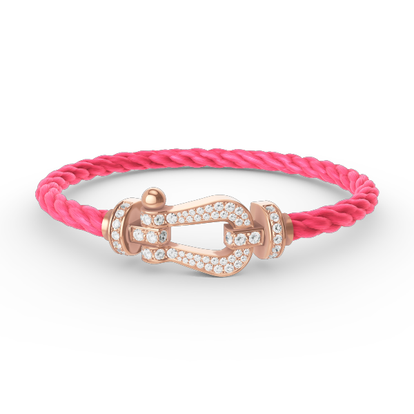[Zalyn]FORCE LARGE HORSESHOE FULL DIAMOND BRACELET - ROSE GOLD