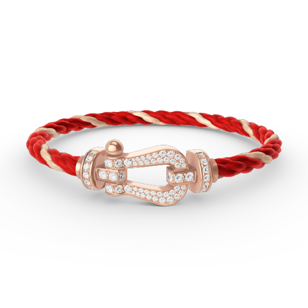 [Zalyn]FORCE LARGE HORSESHOE FULL DIAMOND BRACELET - ROSE GOLD