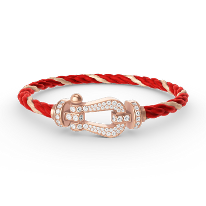 [Zalyn]FORCE LARGE HORSESHOE FULL DIAMOND BRACELET - ROSE GOLD