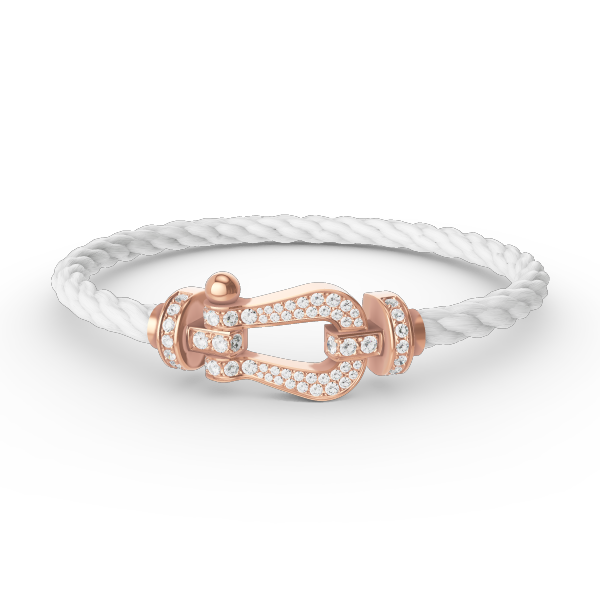 [Zalyn]FORCE LARGE HORSESHOE FULL DIAMOND BRACELET - ROSE GOLD