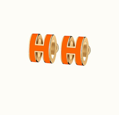 [Zalyn]MINI POP H EARRINGS ORANGE