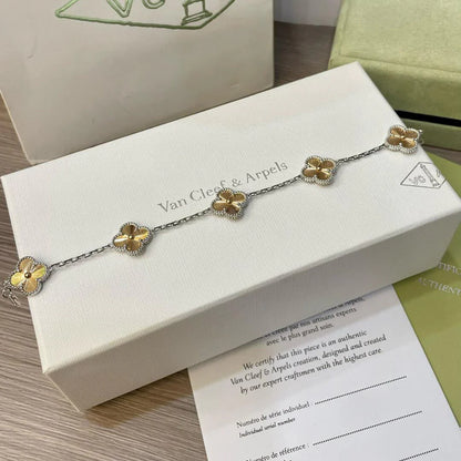 [Zalyn]LUCKY CLOVER 5-MOTIF BRACELET - LASER COLLECTION