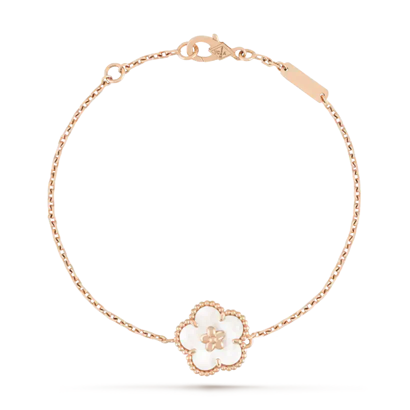 [Zalyn Jewelry ]LUCKY WHITE MOP PLUM BLOSSOM  BRACELET