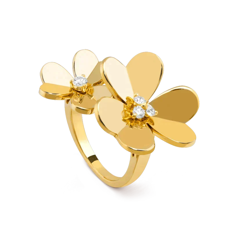 [Zalyn Jewelry ]CLOVER COMOS GOLD DIAMOND RING