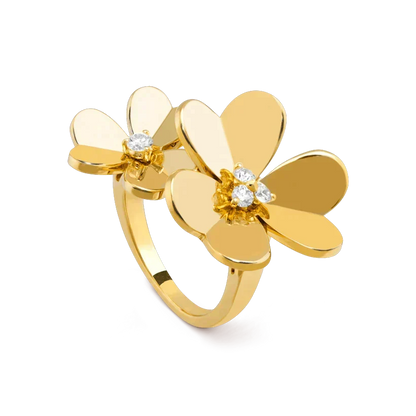 [Zalyn Jewelry ]CLOVER COMOS GOLD DIAMOND RING