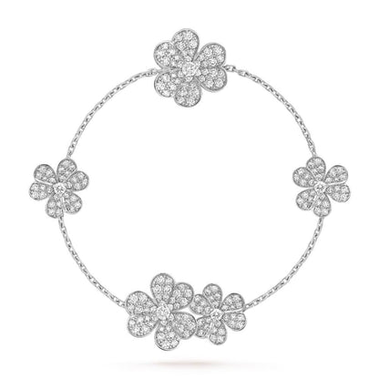[Zalyn Jewelry ]FRIVOLE SILVER 5 FLOWERS BRACELET