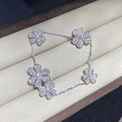 [Zalyn Jewelry ]FRIVOLE SILVER 5 FLOWERS BRACELET