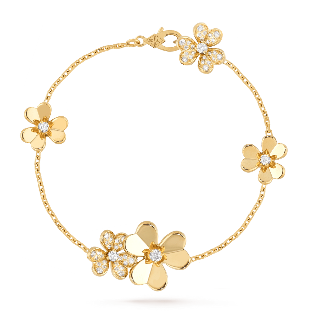 [Zalyn Jewelry ]FRIVOLE GOLD 5 FLOWERS BRACELET