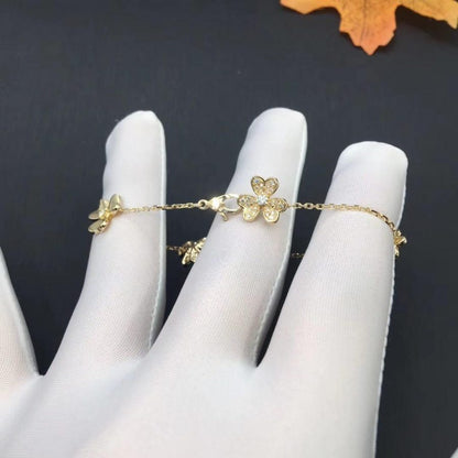 [Zalyn Jewelry ]FRIVOLE GOLD 5 FLOWERS BRACELET