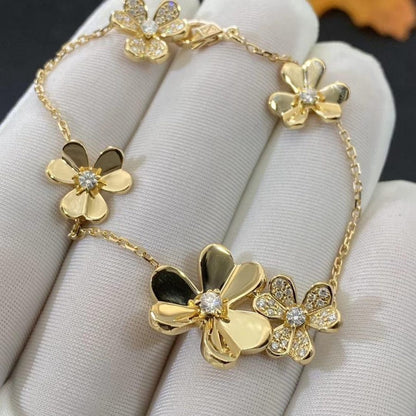 [Zalyn Jewelry ]FRIVOLE GOLD 5 FLOWERS BRACELET